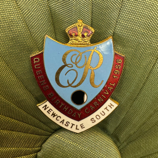 Vintage 1956 Newcastle South Queens Birthday Carnival Bowling Club Badge Pin