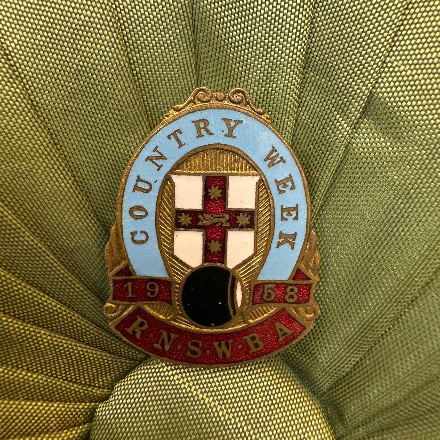 Vintage 1958 Country Week Badge Pin 