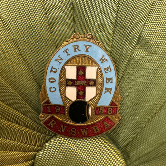 Vintage 1958 Country Week Badge Pin 