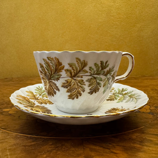 Vintage 1960s Aynsley Leaves Tea Cup & Saucer 
