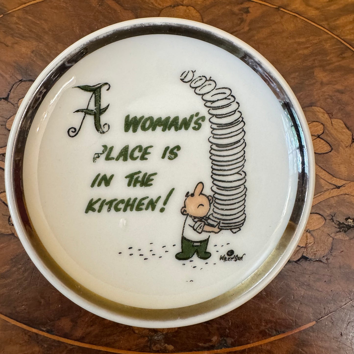 Vintage A Women's Place Is In the Kitchen Small Dish 