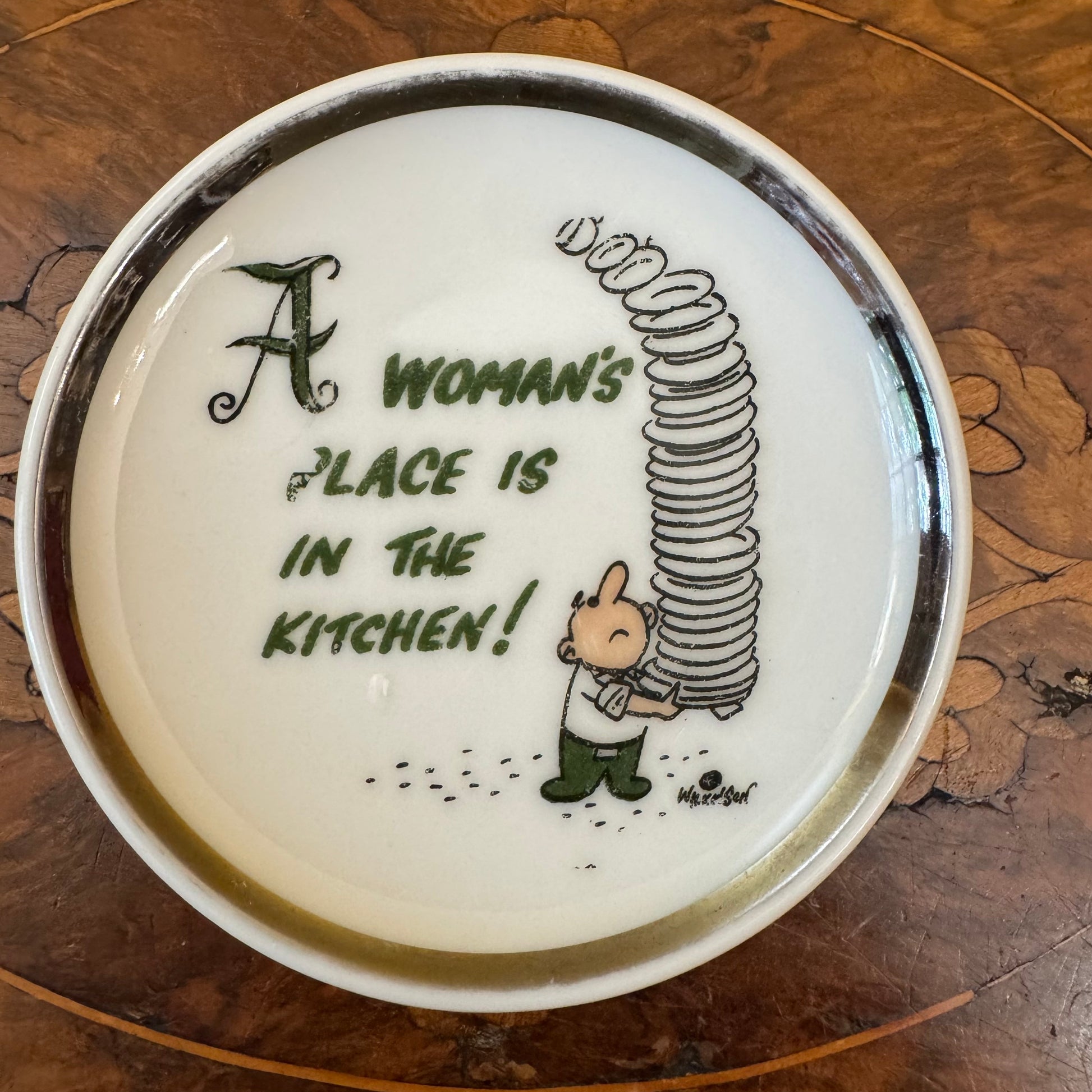 Vintage A Women's Place Is In the Kitchen Small Dish 