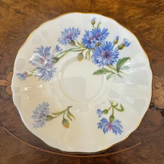 Vintage Adderley Blue Cornflower Print Demitasse Coffee Saucer 