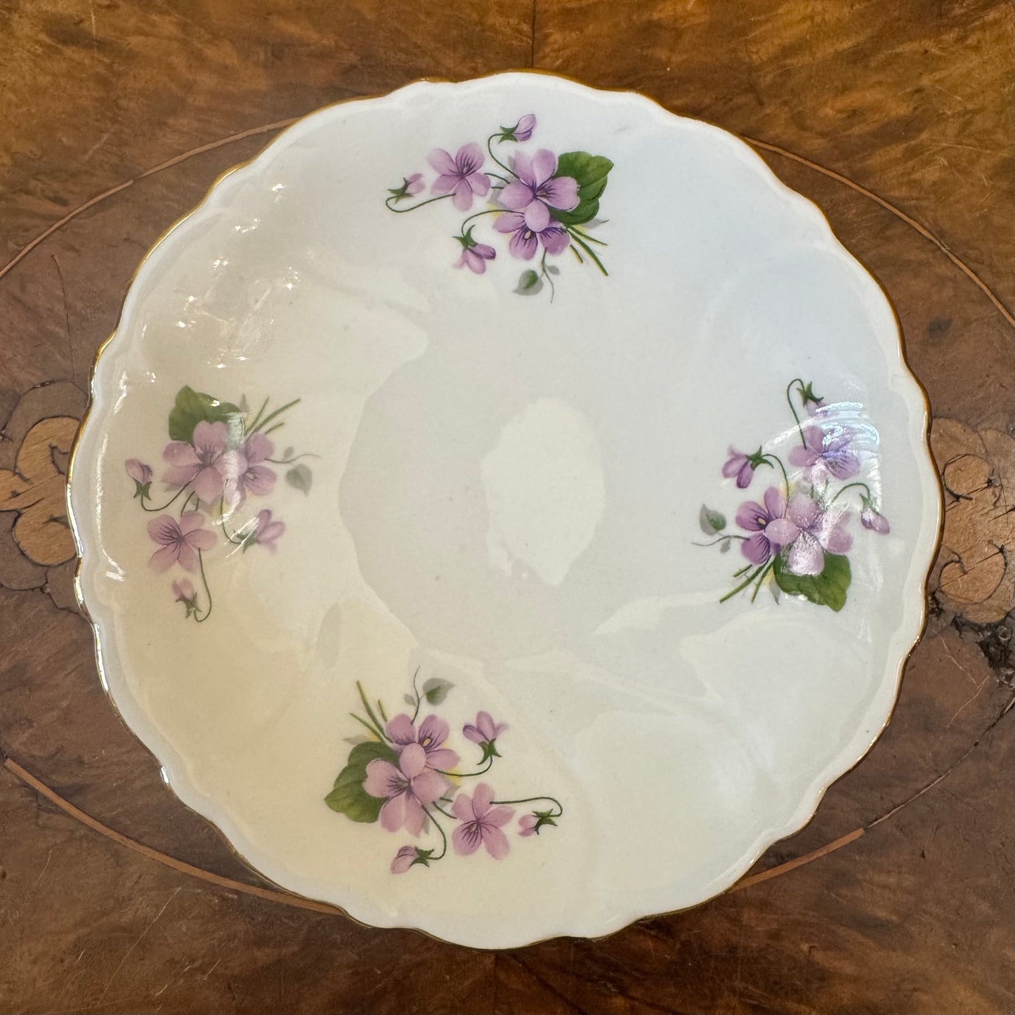 Vintage Adderley Violets Print Trinket Dish 