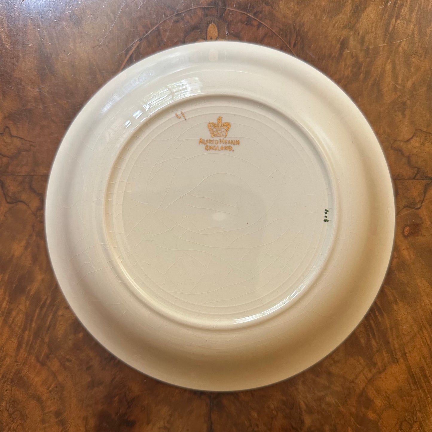 Vintage Alfred Meakin Suzanne Burgundy Gold Print 38 Piece Bowl