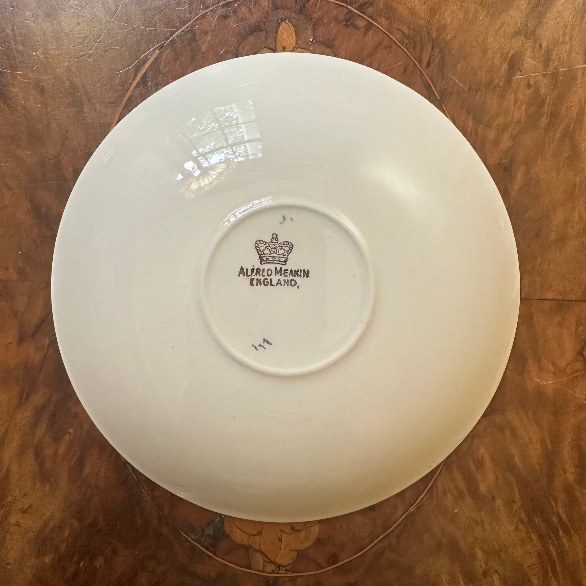 Vintage Alfred Meakin Suzanne Burgundy Gold Print Saucer 