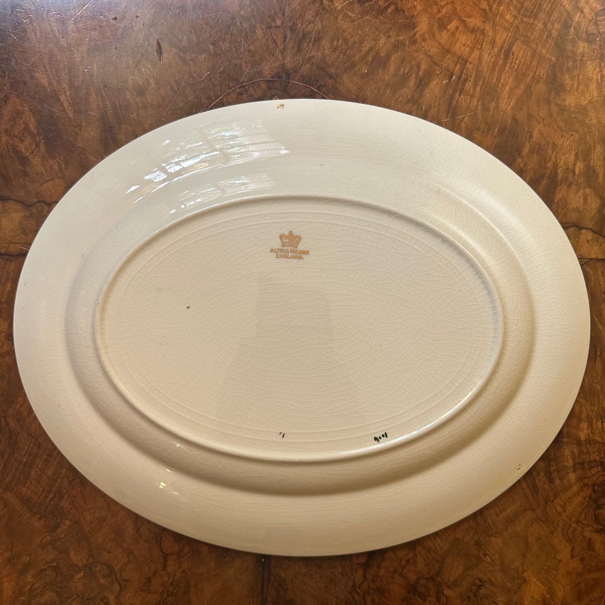 Vintage Alfred Meakin Suzanne Burgundy Gold Print Serving Tray