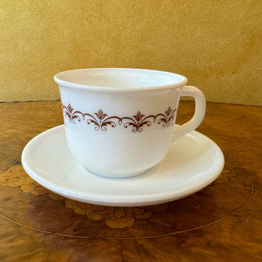 Vintage Arcopal France Harvest Time Tea Cup & Saucer 