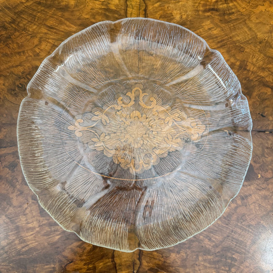 Vintage Arcoroc Fleur Glass Serving Platter