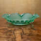 Vintage Art Deco Davidson Green Pressed Glass Blackberry Large Bowl