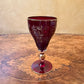 Vintage Art Deco Ruby Red Glass Gold Etched Glasses