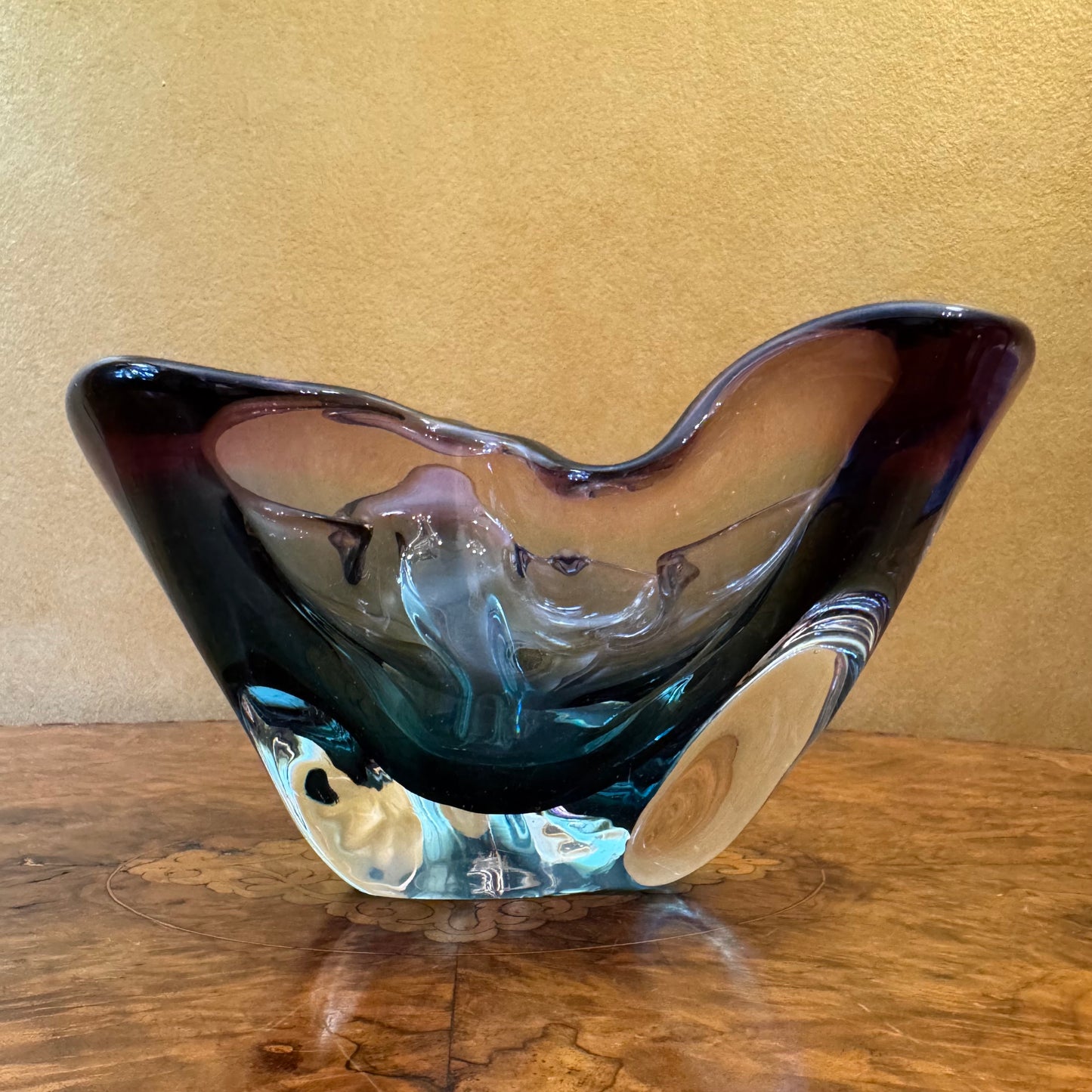 Vintage Art Glass Purple & Blues