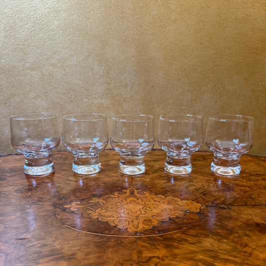 Vintage Australia Crown Corning 'Regis' Port/Liqueur/Shot Glasses with Bubble Indent Base Set Of Five 