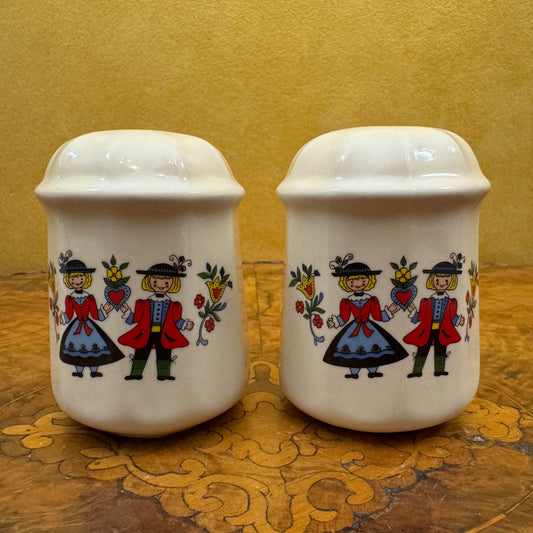 Vintage Austrian Souvenir Porcelain Salt And Pepper Shakers