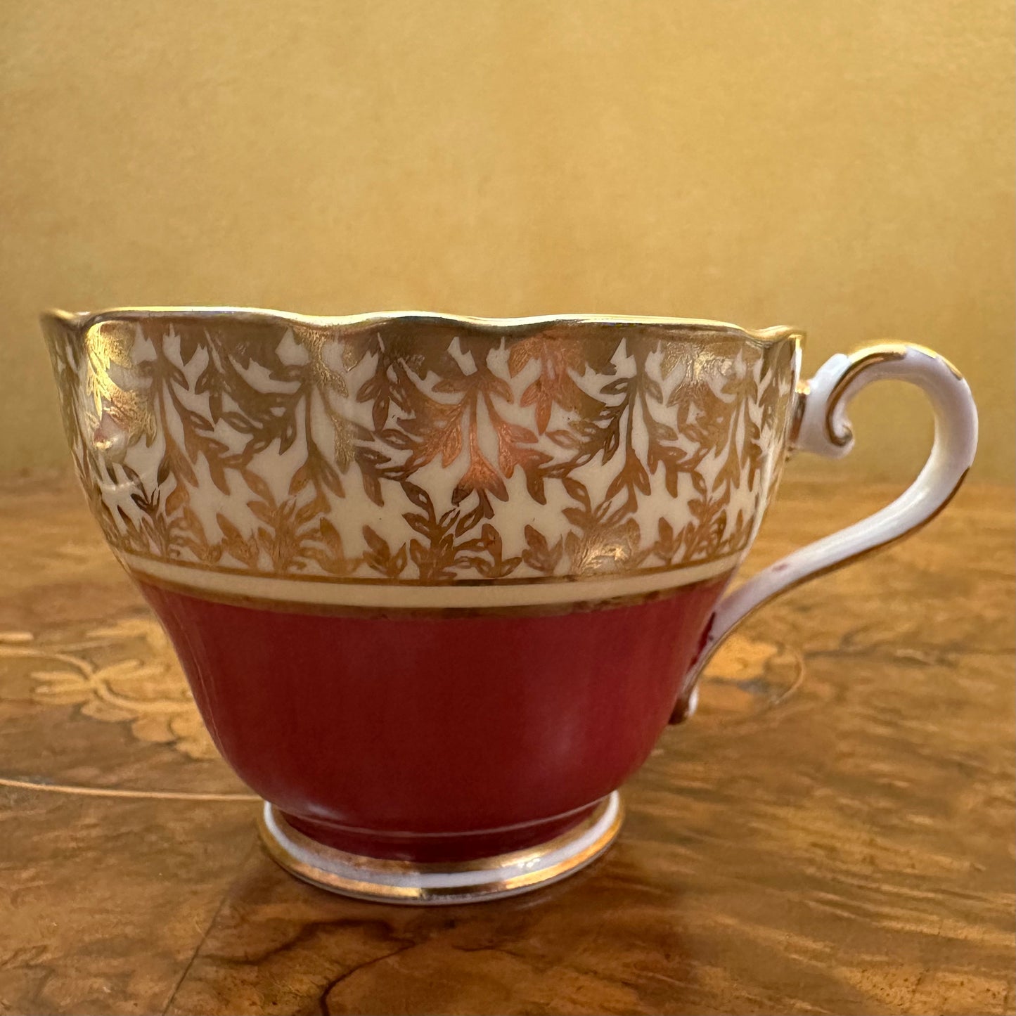 Vintage Aynsley Burgundy and Gold Tea Cup 