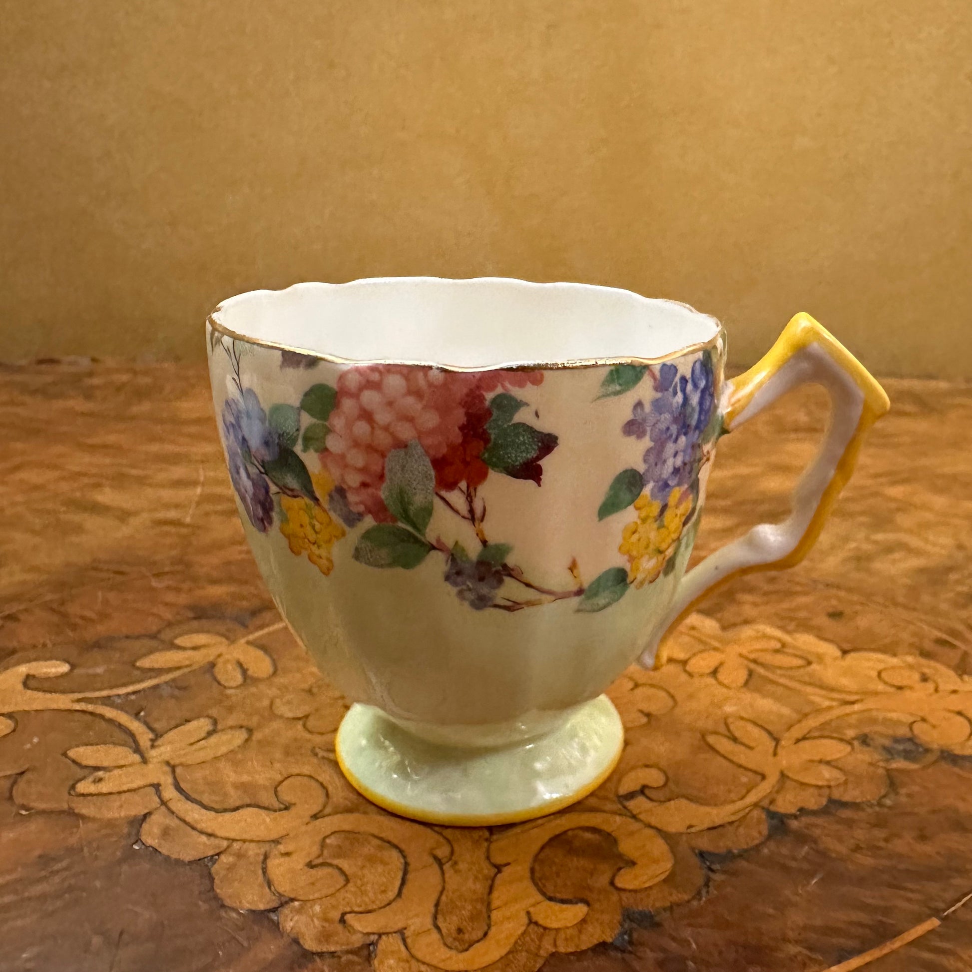 Vintage Aynsley Summer Flowers Demitasse Coffee Cup 