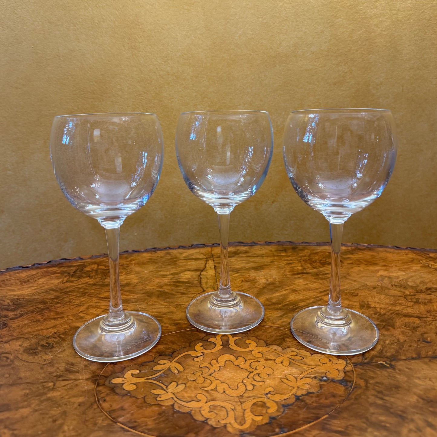 Vintage Balloon Wine Glasses Set Of Three