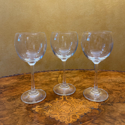 Vintage Balloon Wine Glasses Set Of Three