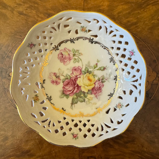 Vintage Bavaria Schumann Floral Cut-Out Small Bowl 