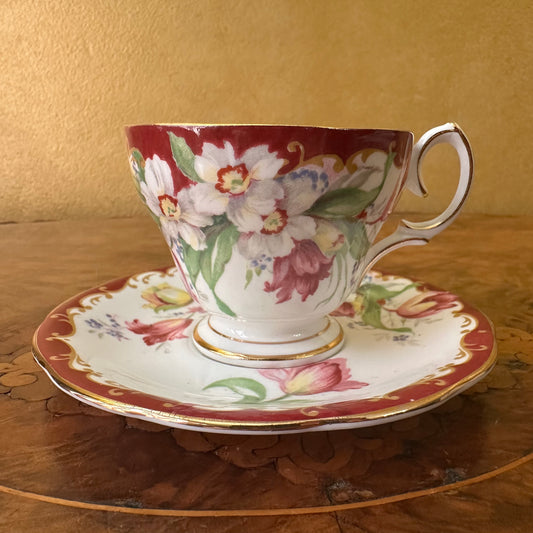 Vintage Bell China Narcissus Daffodil Demitasse Coffee Cup & Saucer 
