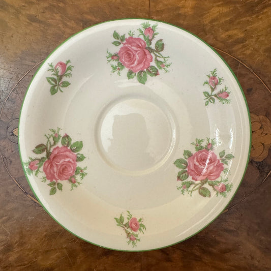 Vintage Bells China Rose Print Saucer 