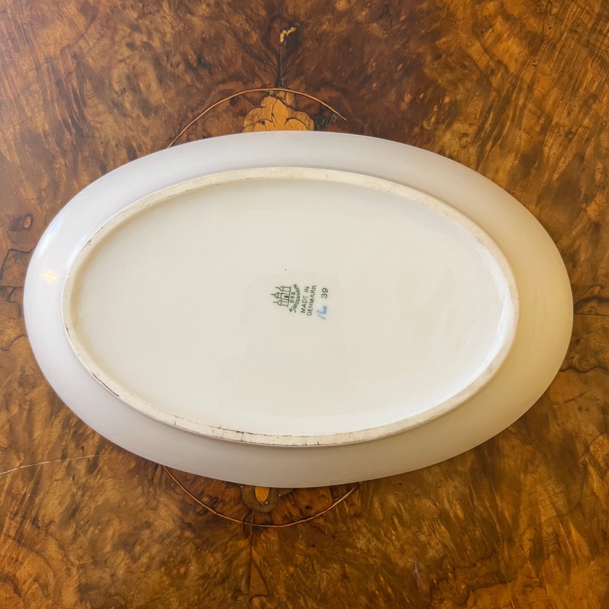 Vintage Bing & Grondahl Blue Floral Print Dish