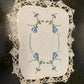 Vintage Blue Floral Embroidery Doily