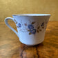 Vintage Blue Floral Print Tea Cup & Saucer Set Of Four