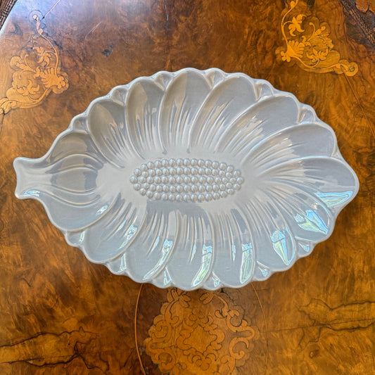 Vintage Blue Floral Shaped Serving Dish Platter 