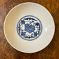 Vintage Blue & Red Print Shallow Bowl