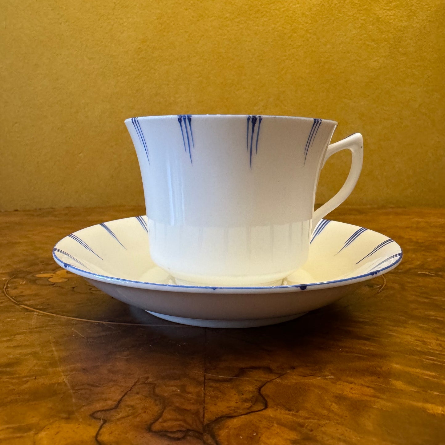 Vintage Blue Stripe Tea Cup & Saucer 