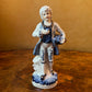 Vintage Blue & White Man Figurine Statue