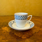 Vintage Blue & White Pattern Demitasse Coffee Cup & Saucer