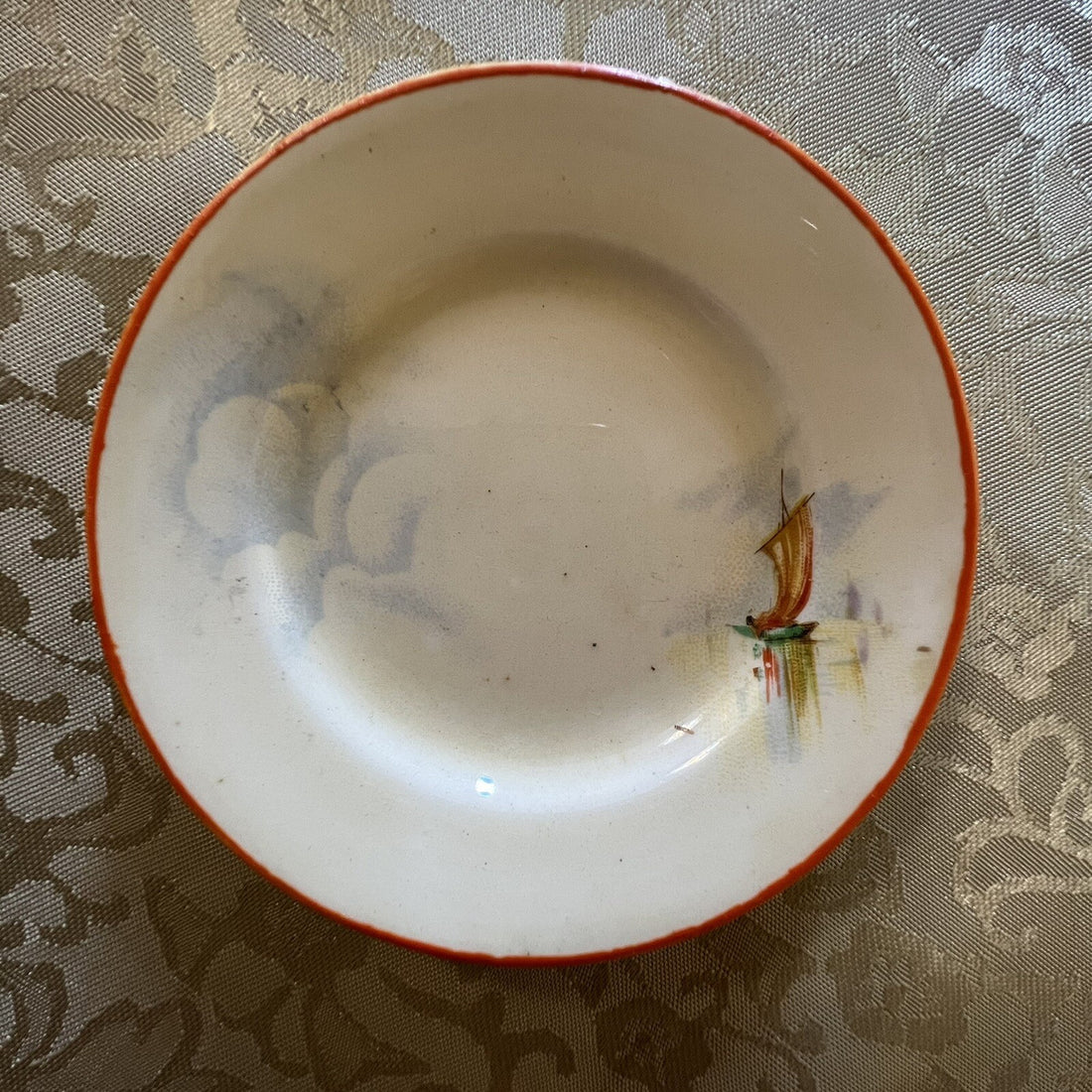 Vintage Boat Print Miniature Dish Plate