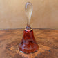Vintage Bohemia Cranberry Glass Bell 