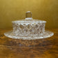 Vintage Bohemia Crystal Sugar Bowl Tray 
