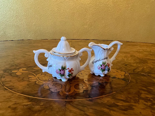 Vintage Bone China Milk & Sugar Jug Kids Set