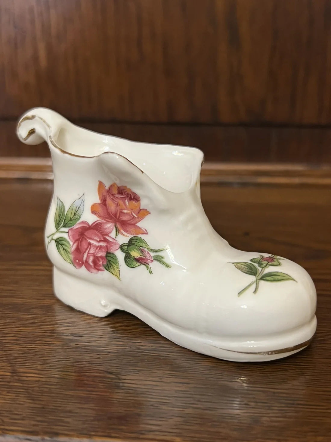 Vintage Bone China Miniature Shoe Ornaments Set Of Three