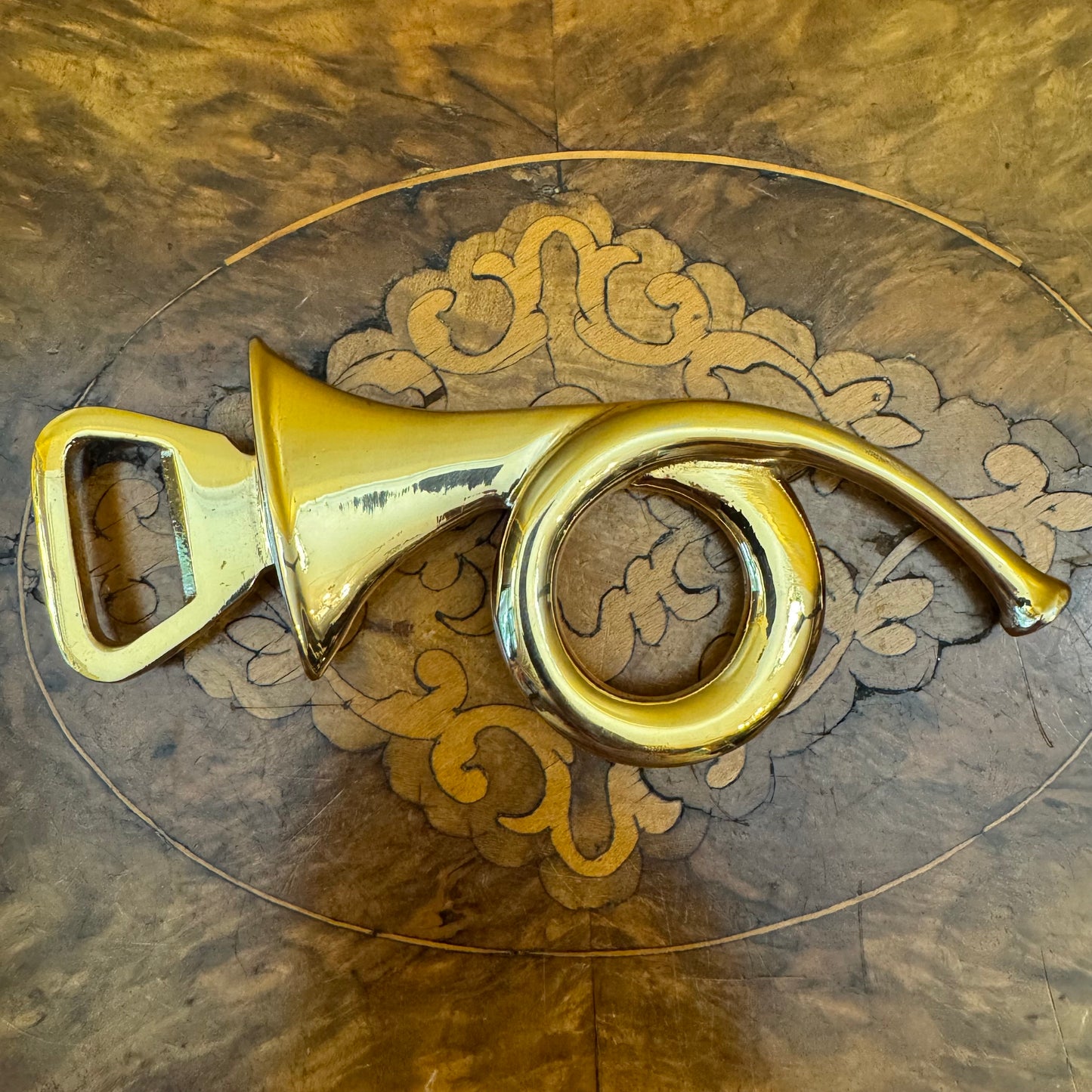 Vintage Brass Bugle Horn Bottle Opener  
