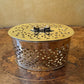 Vintage Brass Cutout Oval Trinket Box 