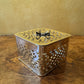 Vintage Brass Cutout Square Trinket Box 