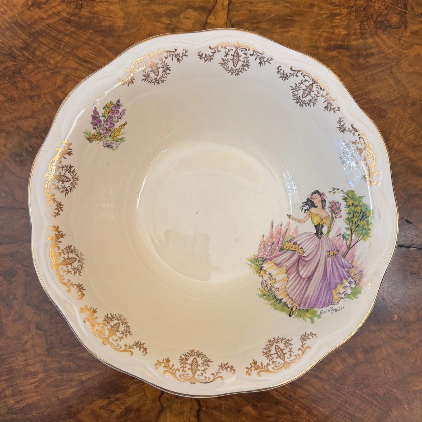 Vintage British Anchor Dainty Miss Large Bowl 
