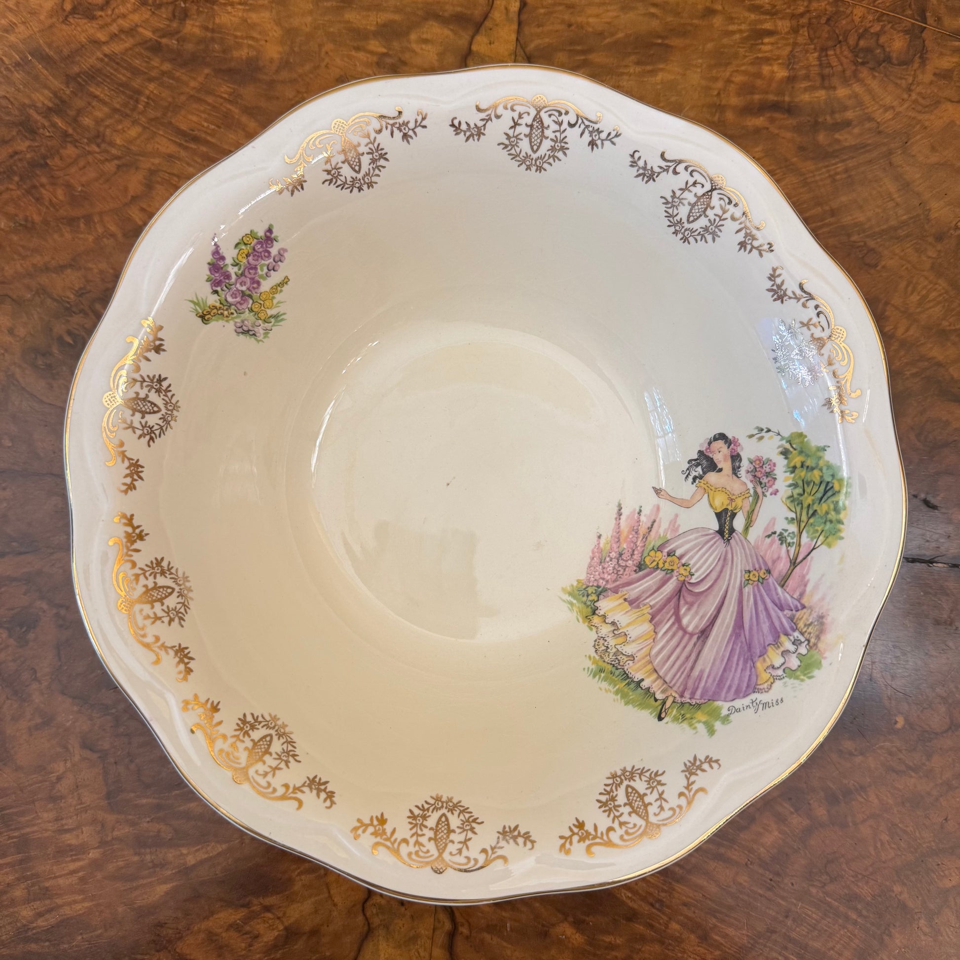 Vintage British Anchor Dainty Miss Large Bowl 