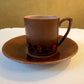 Vintage Brown Demitasse Coffee Cup Set of Five