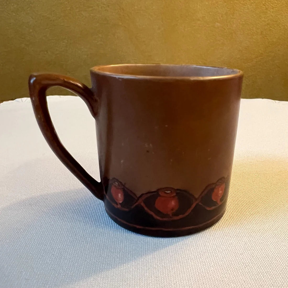 Vintage Brown Demitasse Coffee Cup Set of Five