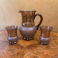Vintage Brown & Gold Stripe Pitcher 