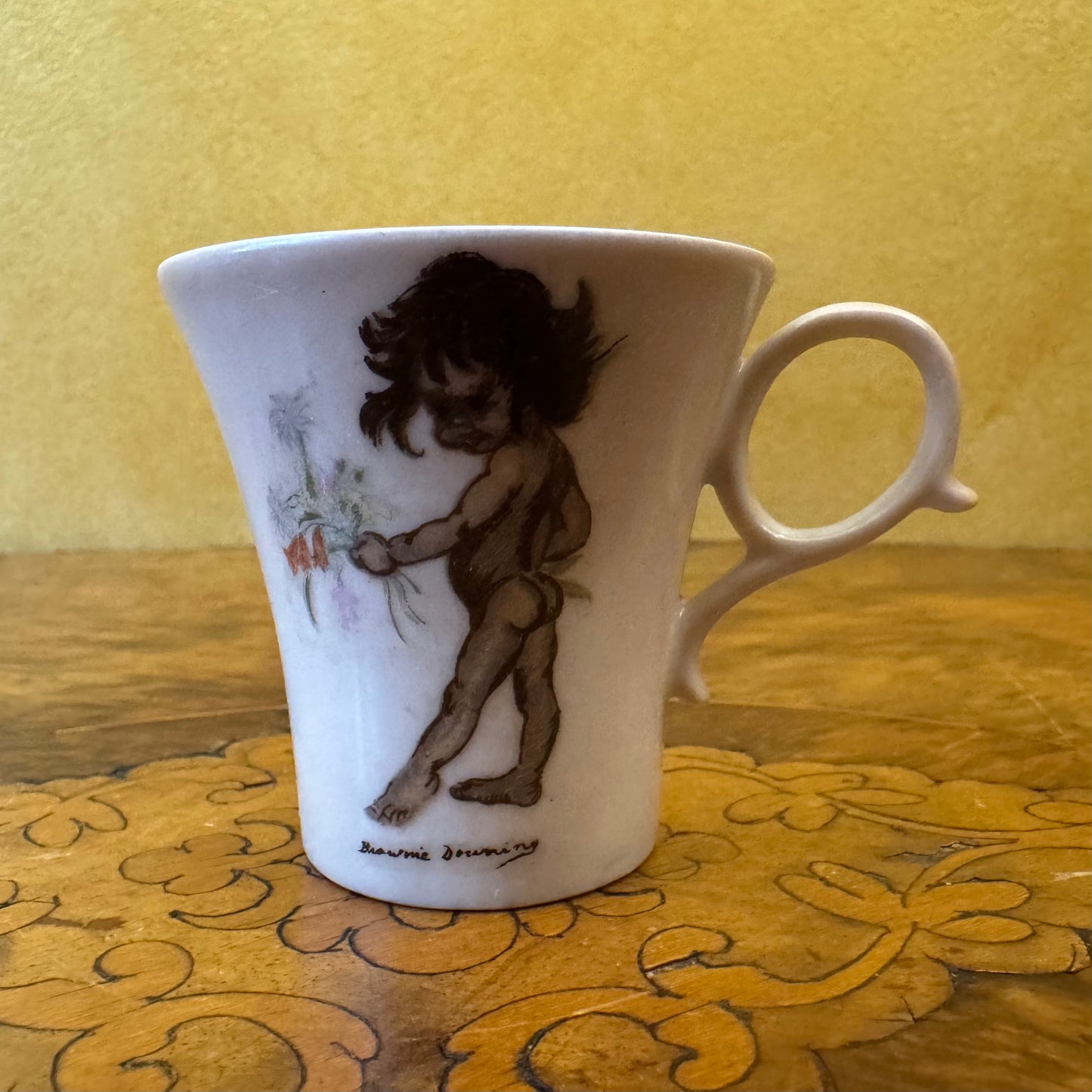Vintage Brownie Downing Aboriginal Child Demitasse Coffee Cup & Saucer Set 