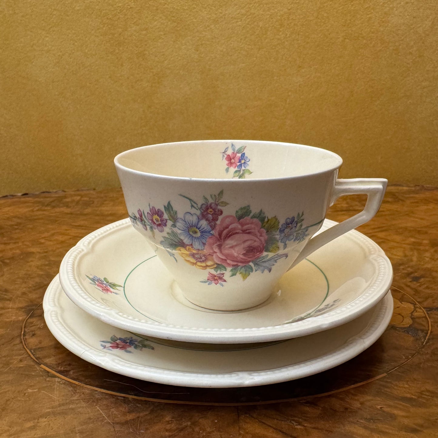 Vintage Burleigh Athlone Tea Cup Trio Set 