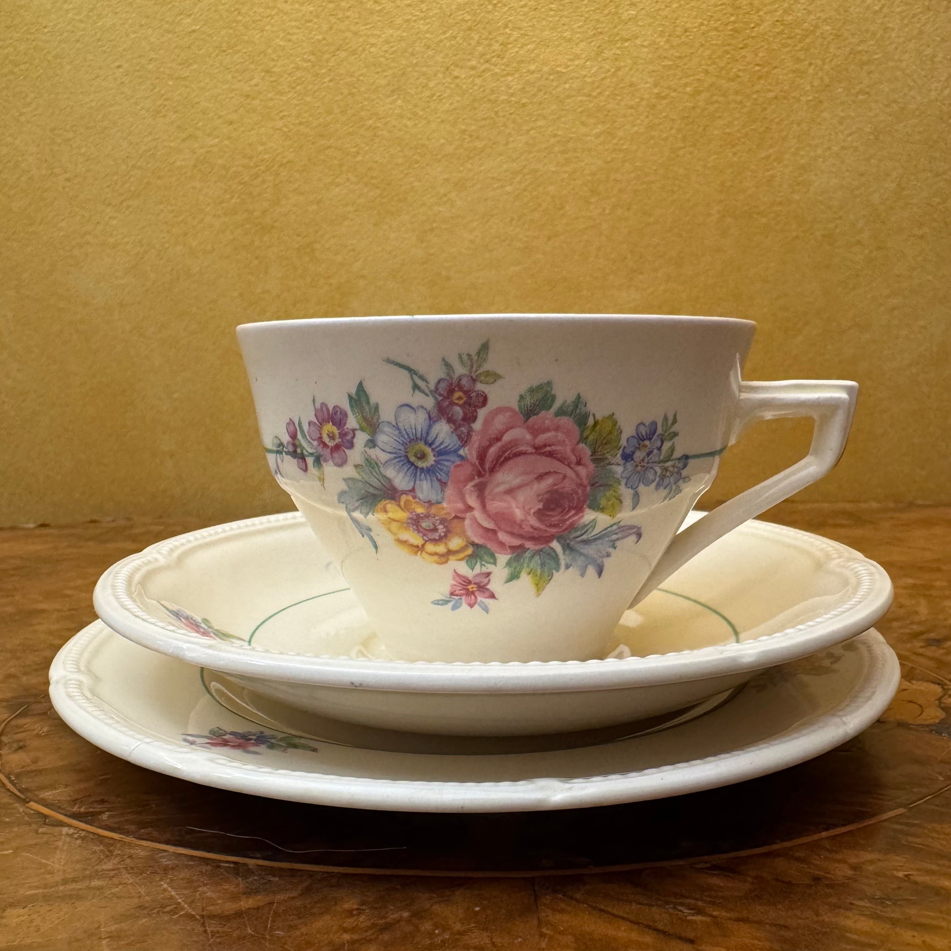 Vintage Burleigh Athlone Tea Cup Trio Set 