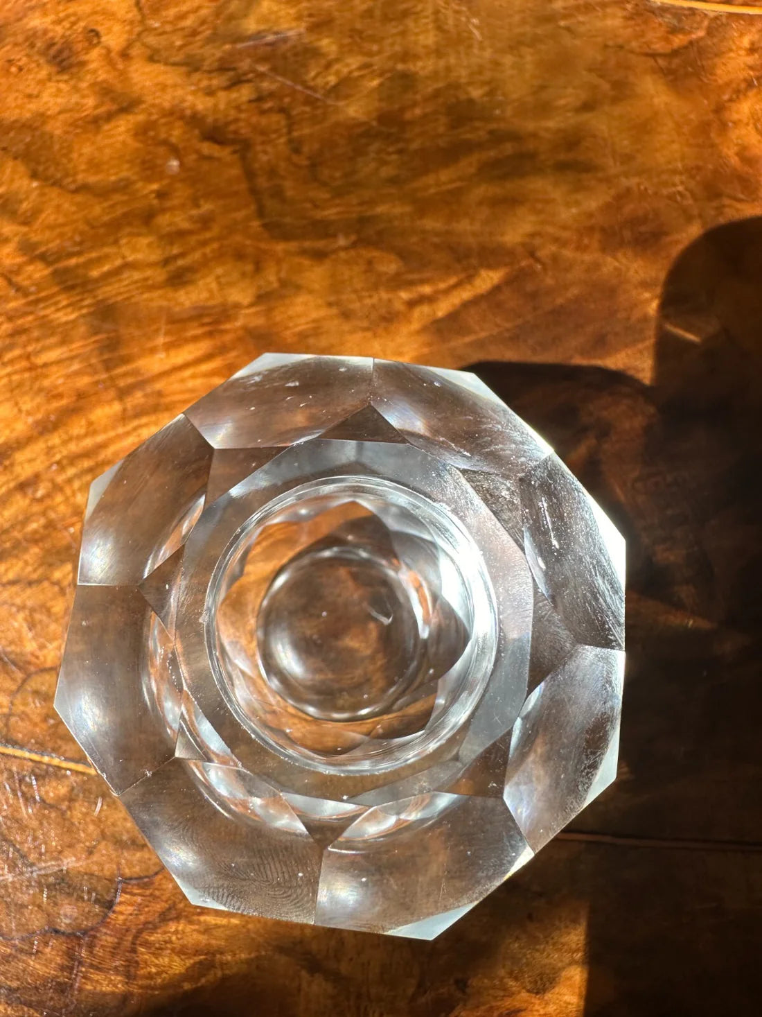 Vintage Glass Candle Holders Pair